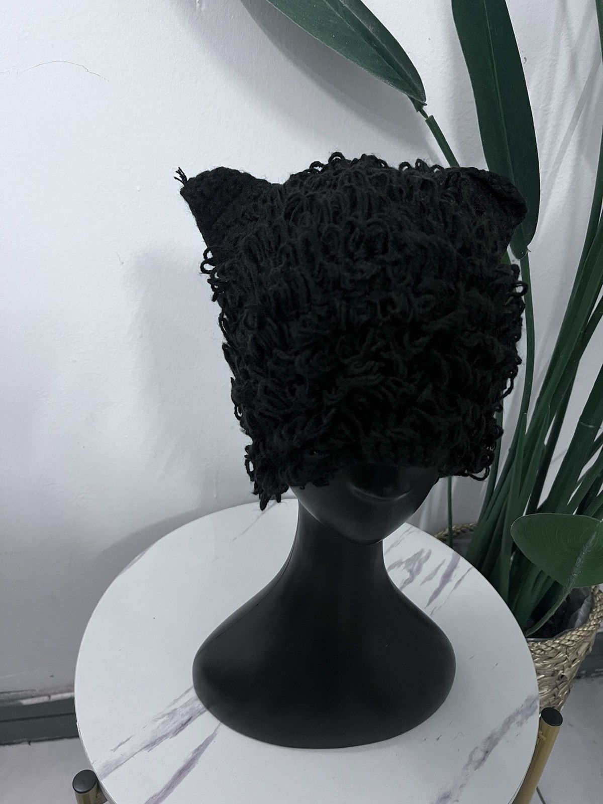 Beauty Beast × Vintage Sick🔥🔥Bunny horns Mohair Beanie hat Size ONE SIZE - 3 Thumbnail