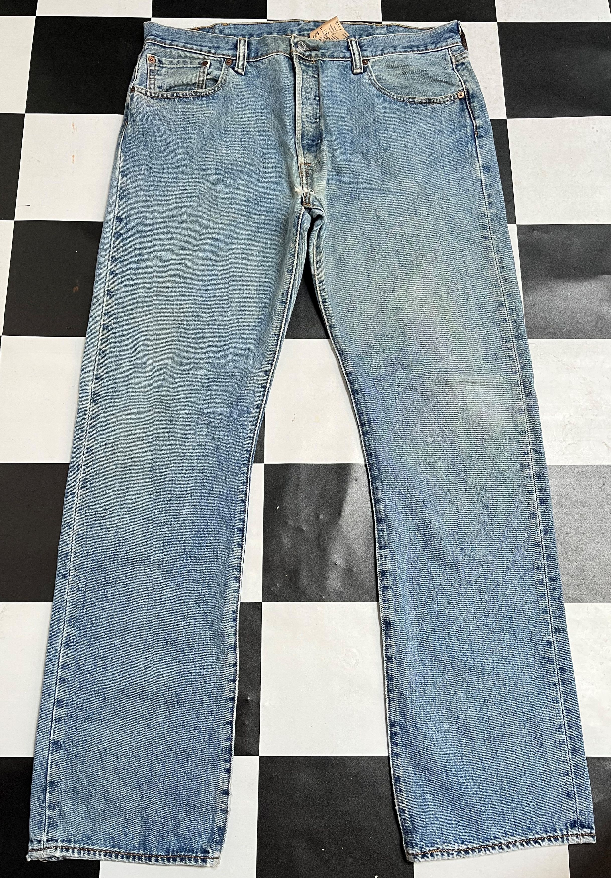 image of Distressed Denim x Levis Vintage Levis 501 Faded Denim Jean L128 in Blue, Men's (Size 40)