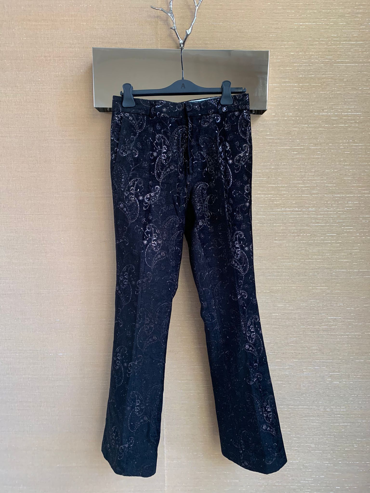 image of Amiri Guitar Paisely Flare Paisley Pants In Black, Men's (Size 32)