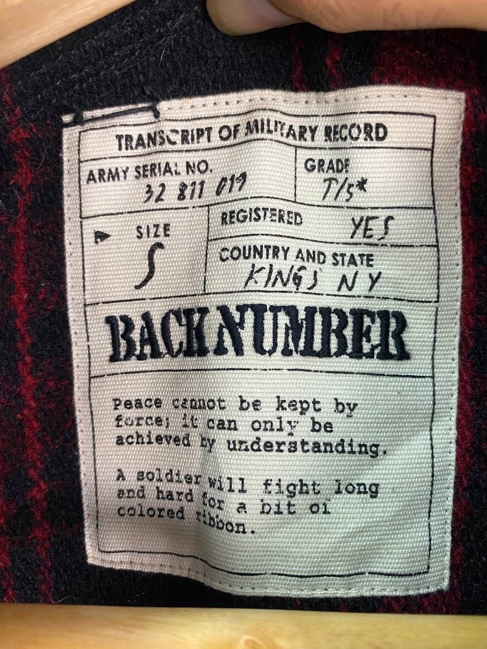 Japanese Brand Back Number Wool Jacket Red Plaid Tartan Punk style Size US S / EU 44-46 / 1 - 4 Thumbnail