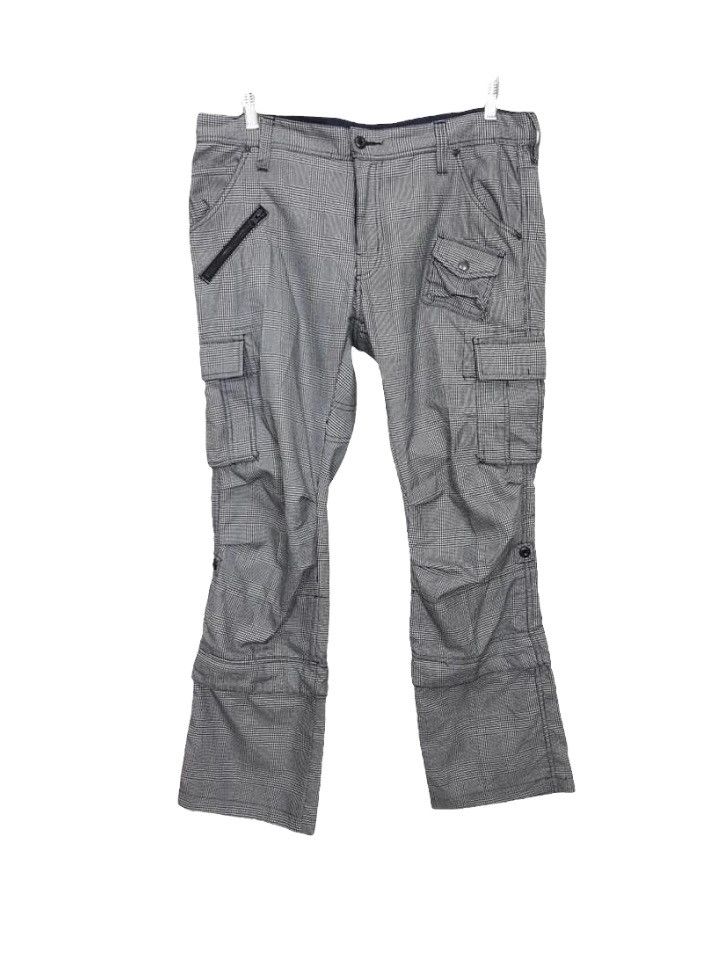image of Edge Rupert Rayon Polyester Blend Houndstooth Pants in Checkboard White, Men's (Size 37)