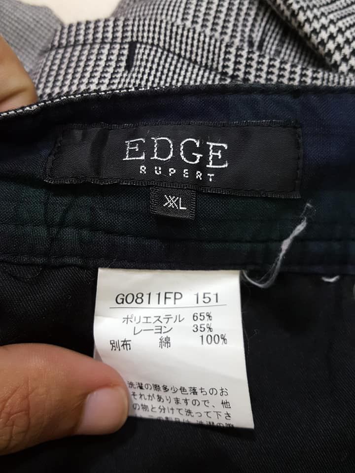 Japanese Brand EDGE RUPERT Rayon Polyester Blend Houndstooth Pants Size US 37 - 21 Thumbnail