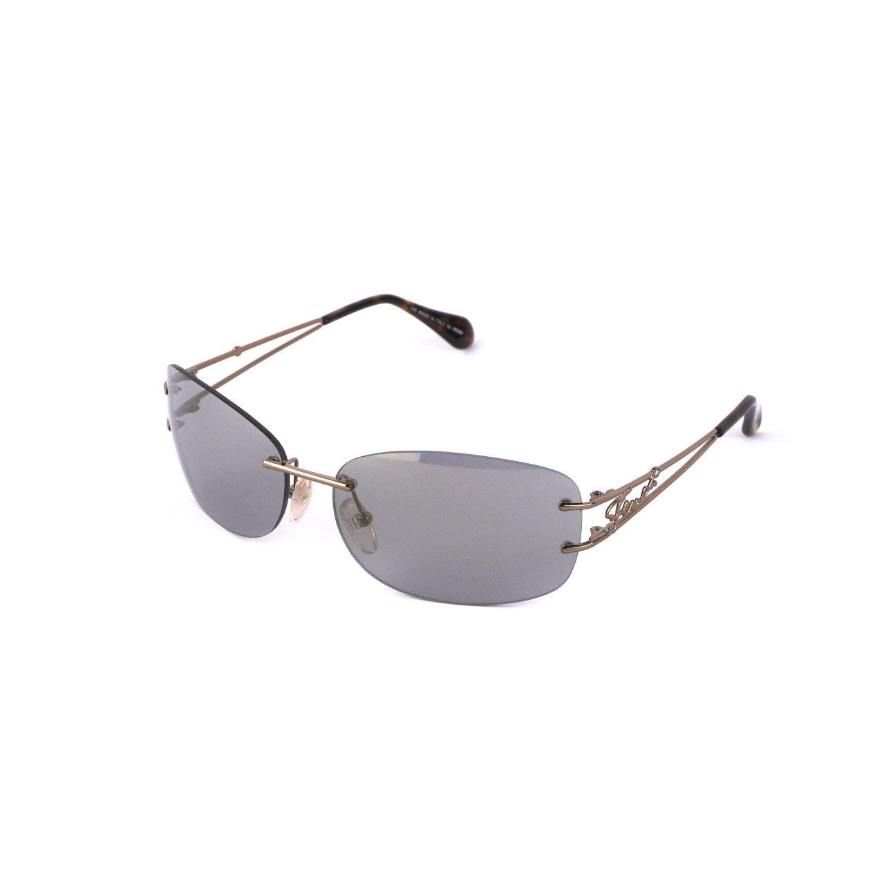 image of Vintage Fendi Signature Crystal Logo Gold Brown Sunglasses, Women's