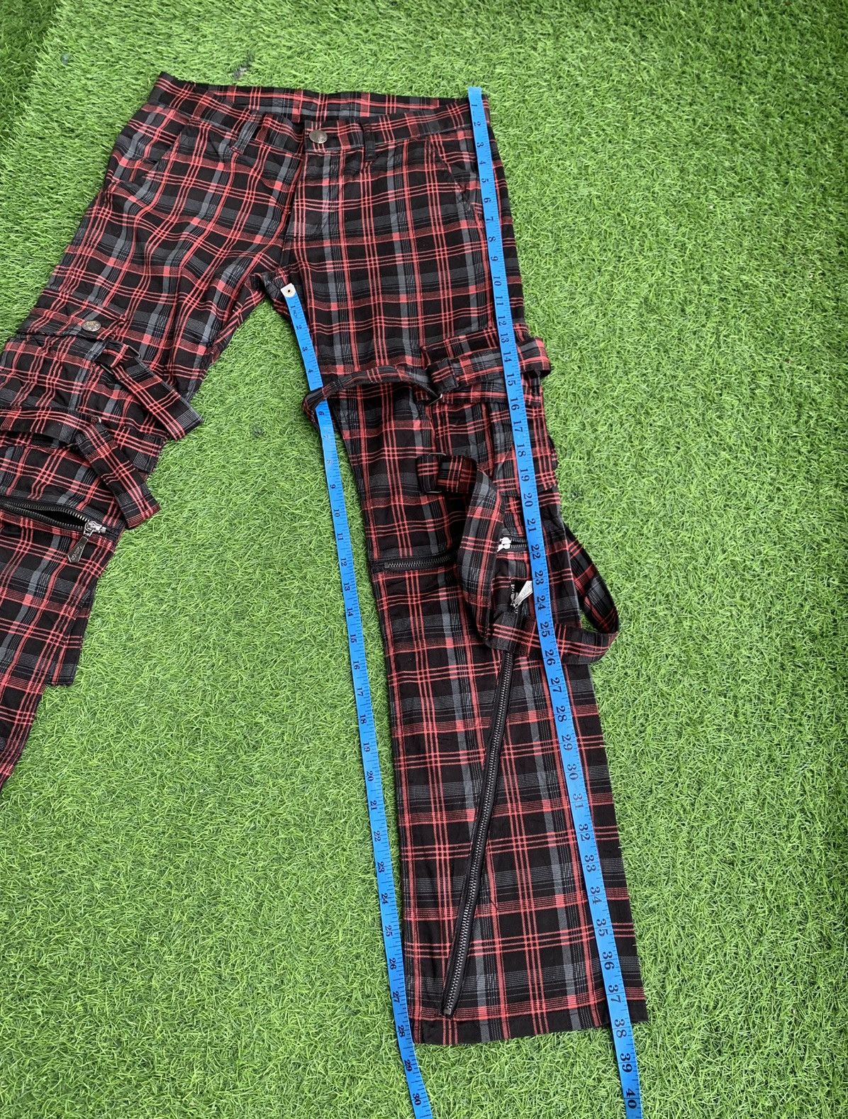 20471120 Japanese Brand Red Tartan Bondage Punk Style Pants Size US 30 / EU 46 - 17 Thumbnail