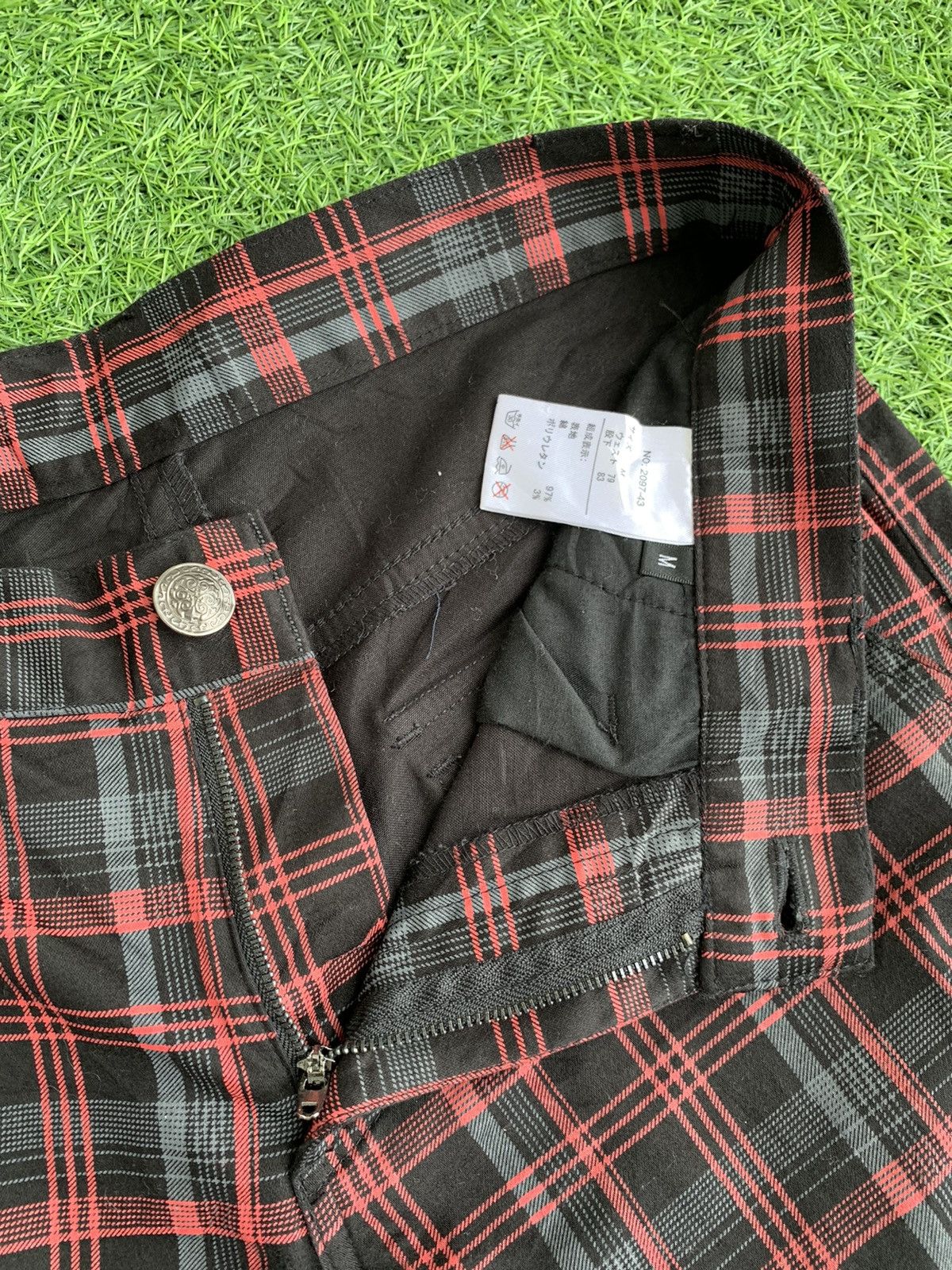 20471120 Japanese Brand Red Tartan Bondage Punk Style Pants Size US 30 / EU 46 - 10 Thumbnail