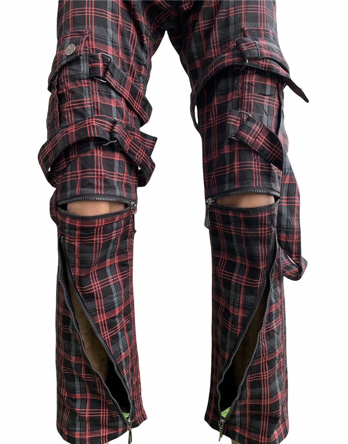 20471120 Japanese Brand Red Tartan Bondage Punk Style Pants Size US 30 / EU 46 - 4 Thumbnail