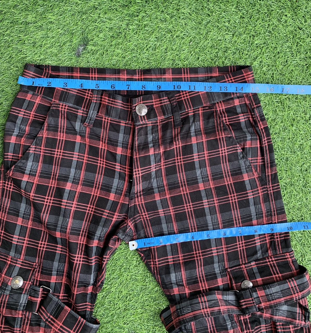 20471120 Japanese Brand Red Tartan Bondage Punk Style Pants Size US 30 / EU 46 - 13 Thumbnail