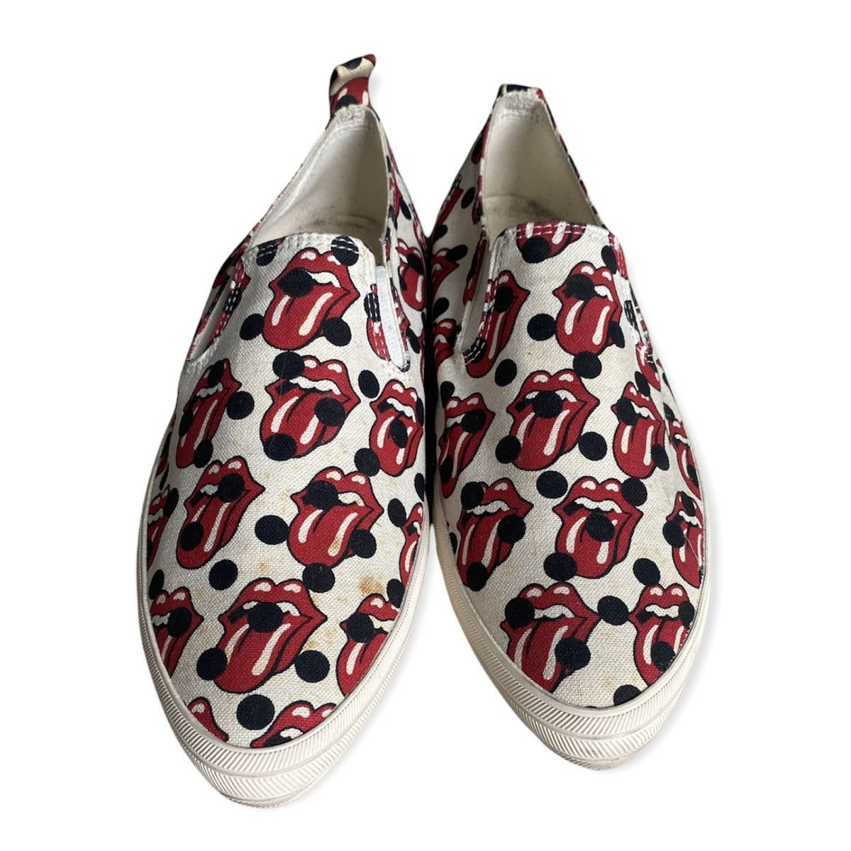 Comme des Garcons SS06 Rolling Stone Polka Dot Pointed Slip On Sneakers Size US 7 / EU 40 - 1 Thumbnail