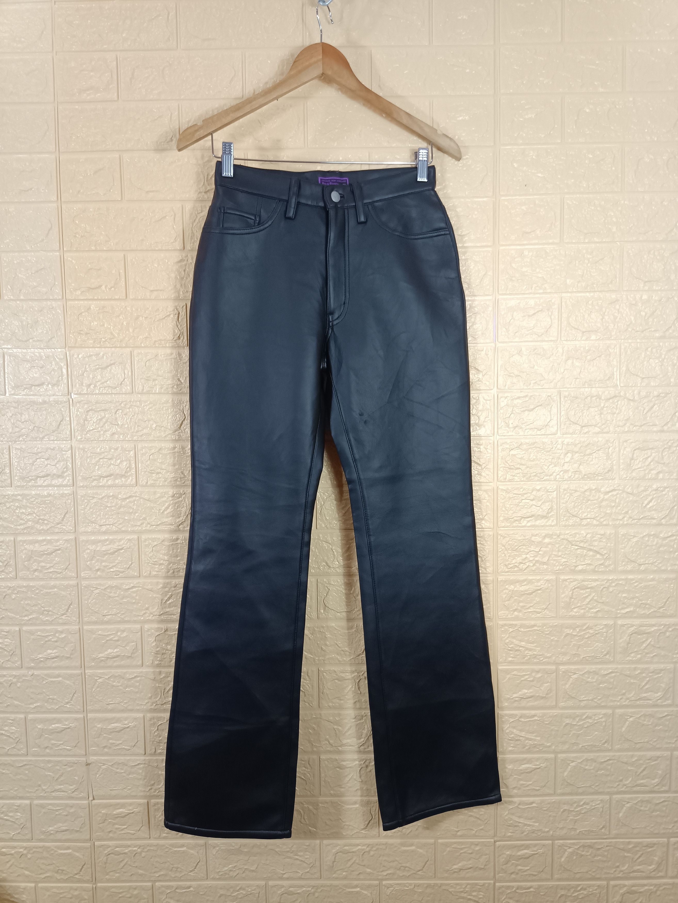 image of Rue De France Fake Leather Tight Boot Cut in Black, Men's (Size 27)