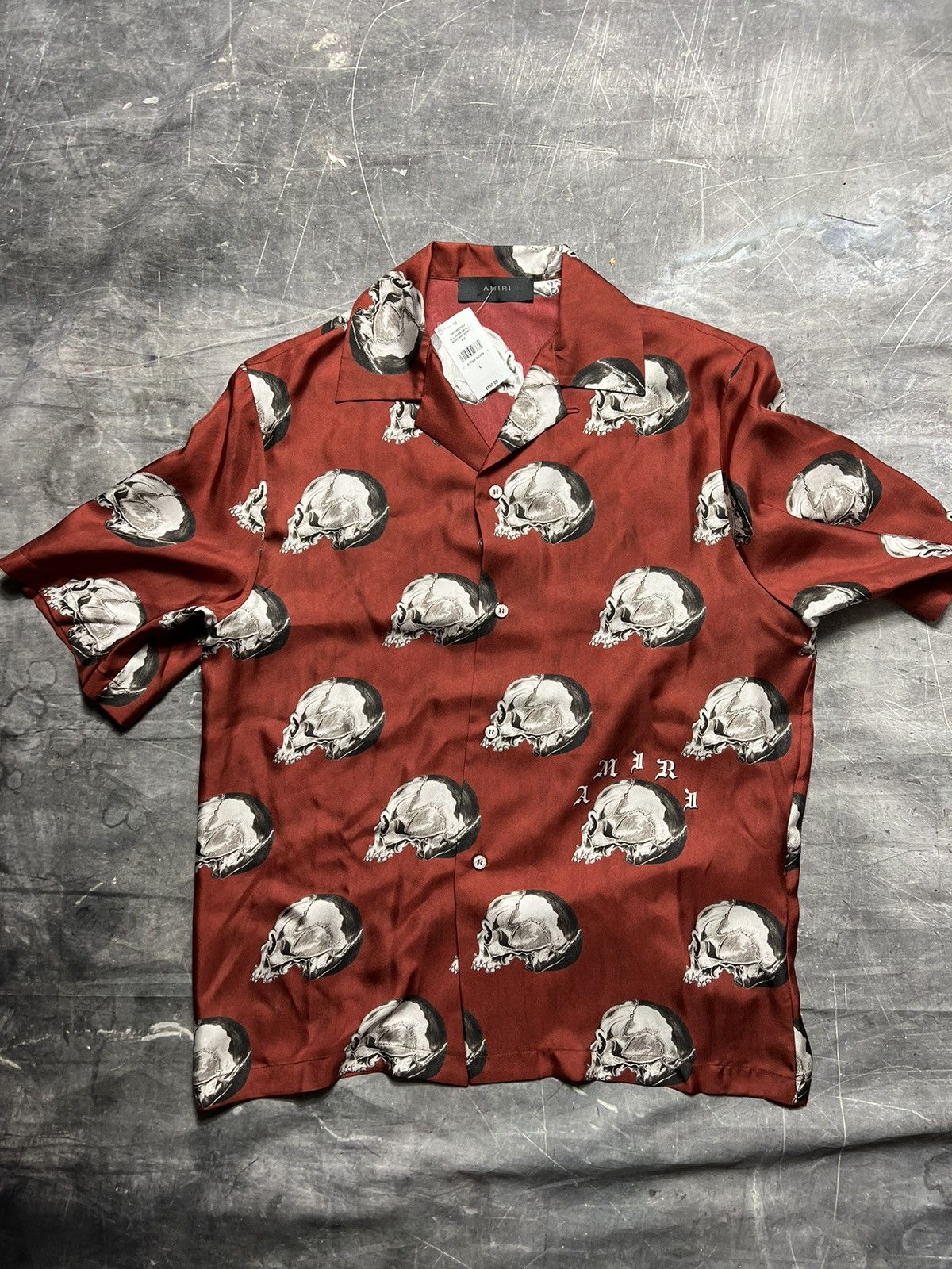 Amiri × Wes Lang Amiri Wes Lang Skull All Over Bowling Shirt Size US L / EU 52-54 / 3 - 1 Thumbnail