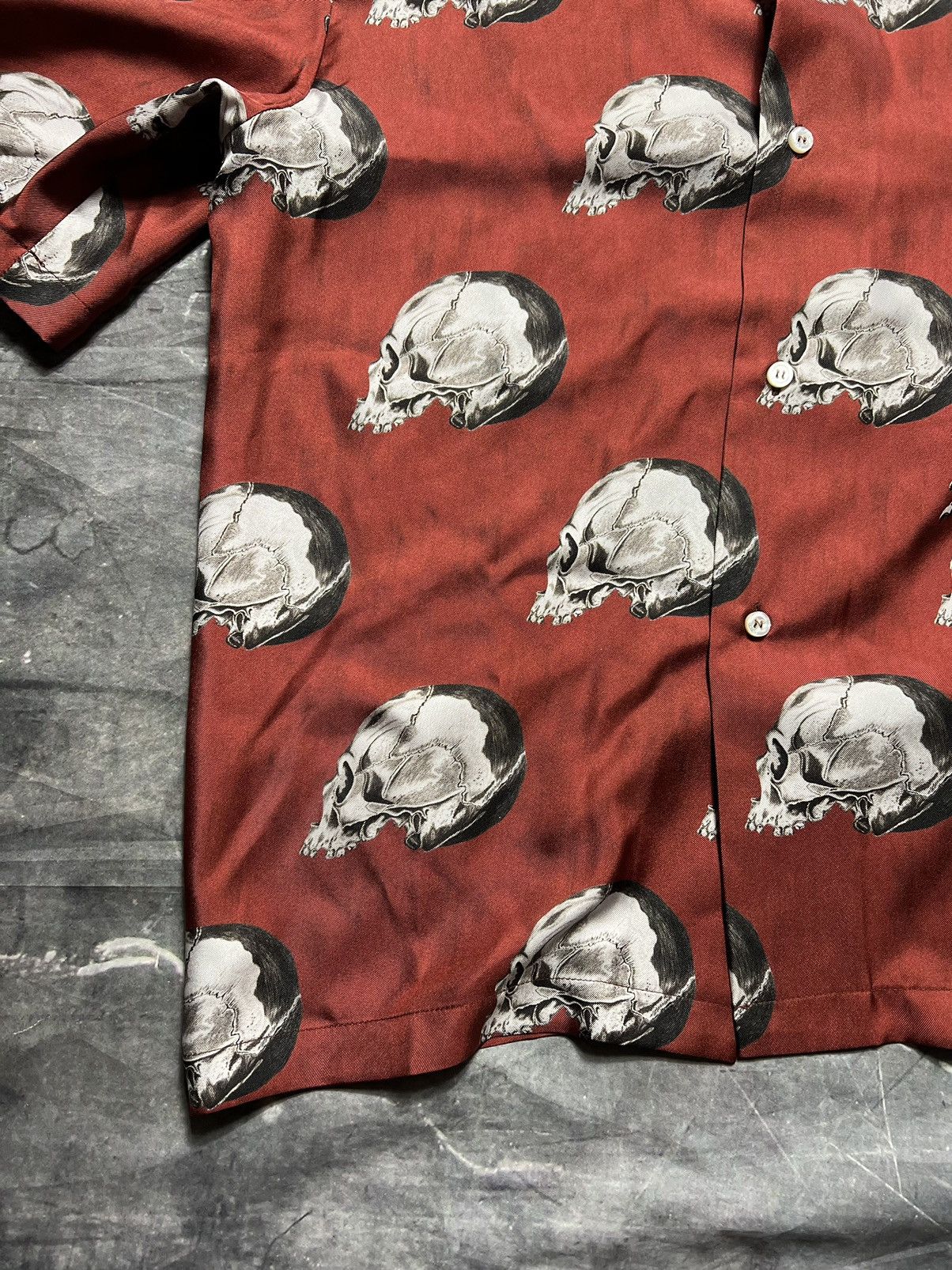 Amiri × Wes Lang Amiri Wes Lang Skull All Over Bowling Shirt Size US L / EU 52-54 / 3 - 4 Thumbnail
