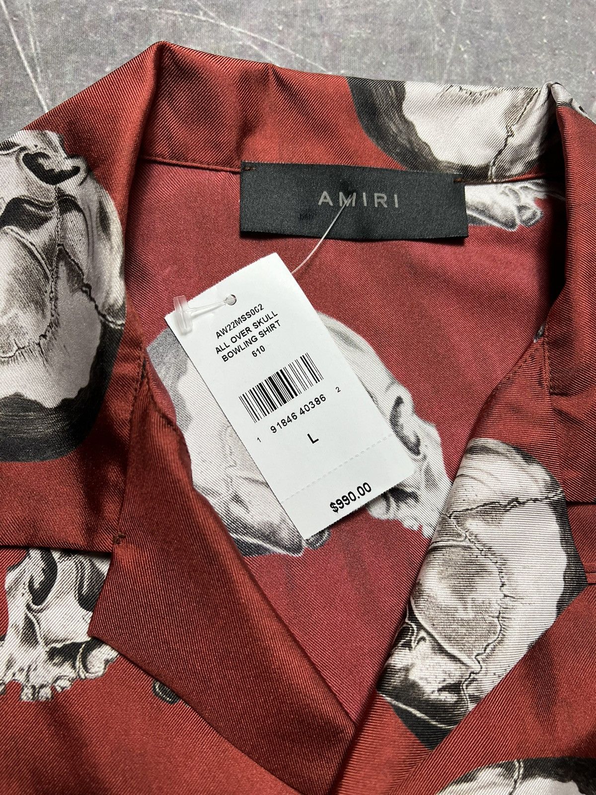 Amiri × Wes Lang Amiri Wes Lang Skull All Over Bowling Shirt Size US L / EU 52-54 / 3 - 9 Thumbnail