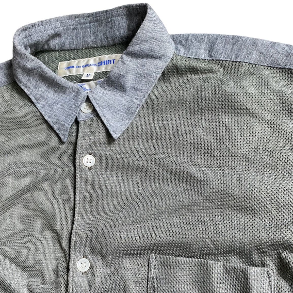 Pre-owned Comme Des Garçons Double Layer Sports Jersey Mesh Shirt In Gray