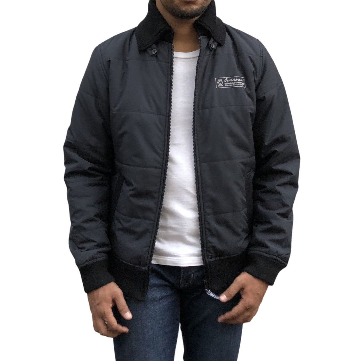 image of Bomber Jacket Japanese Sarah Brand Light Puffer Jacket in Black, Men's (Size Medium)