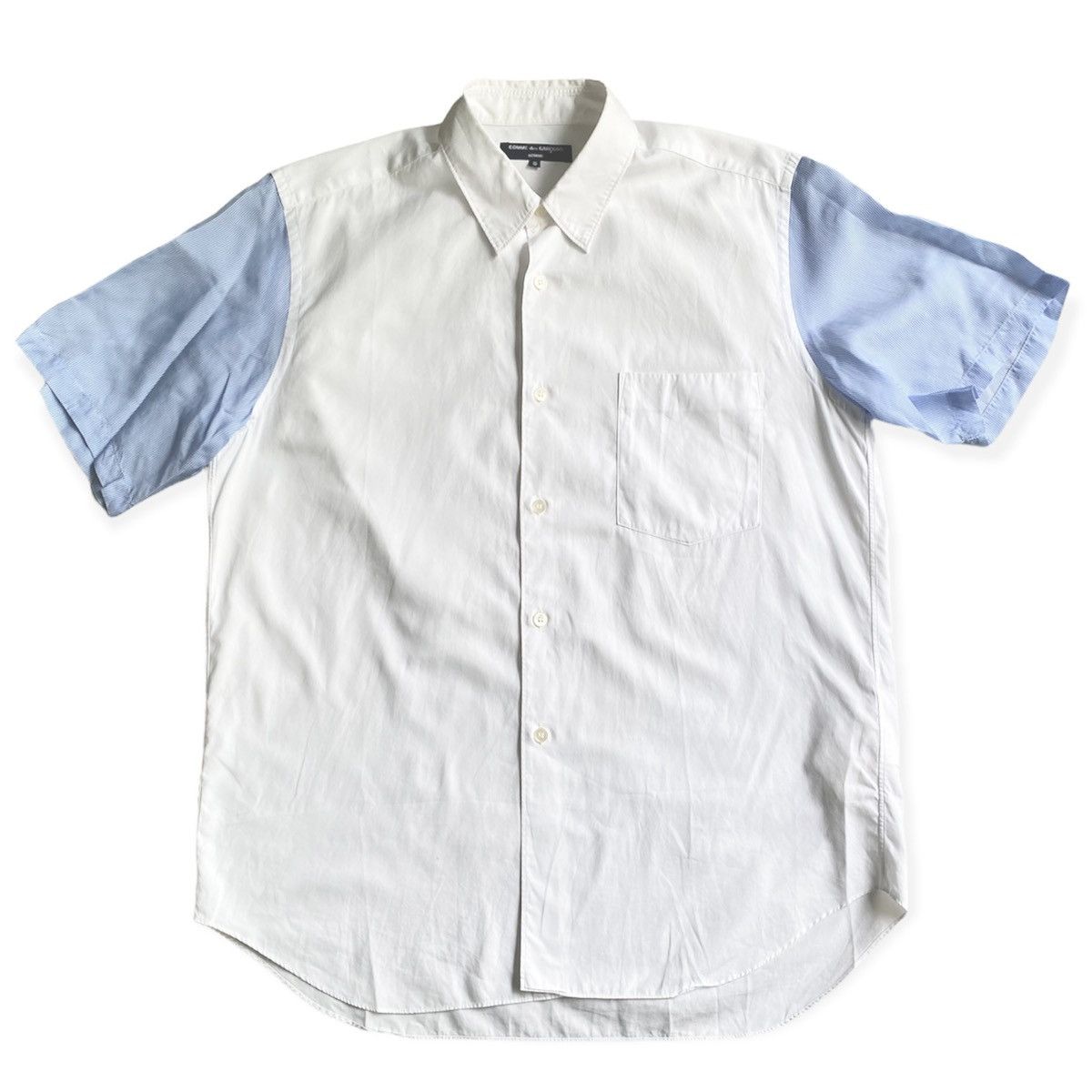 Comme des Garcons Contrast Blue Stripes Rayon Sleeve Shirt Size US S / EU 44-46 / 1 - 1 Thumbnail