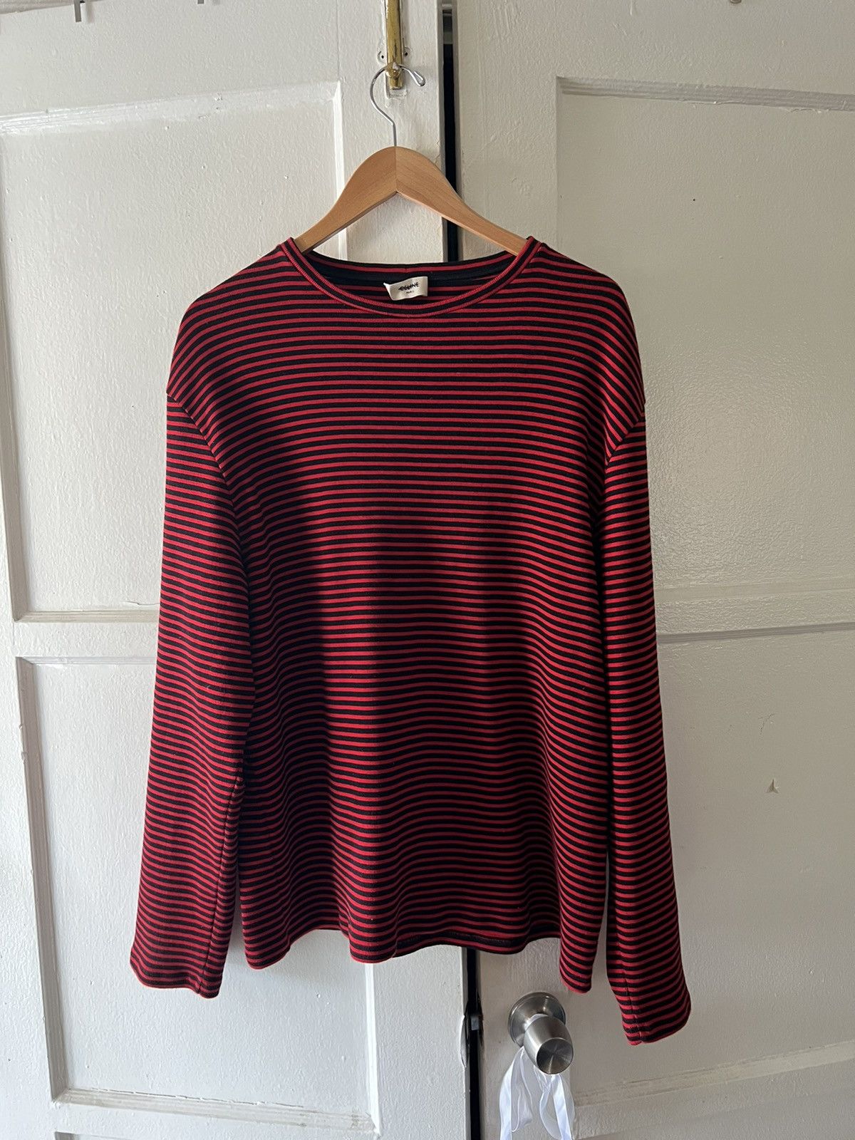 Celine × Hedi Slimane Heavyweight striped shirt Size US XL / EU 56 / 4 - 1 Thumbnail