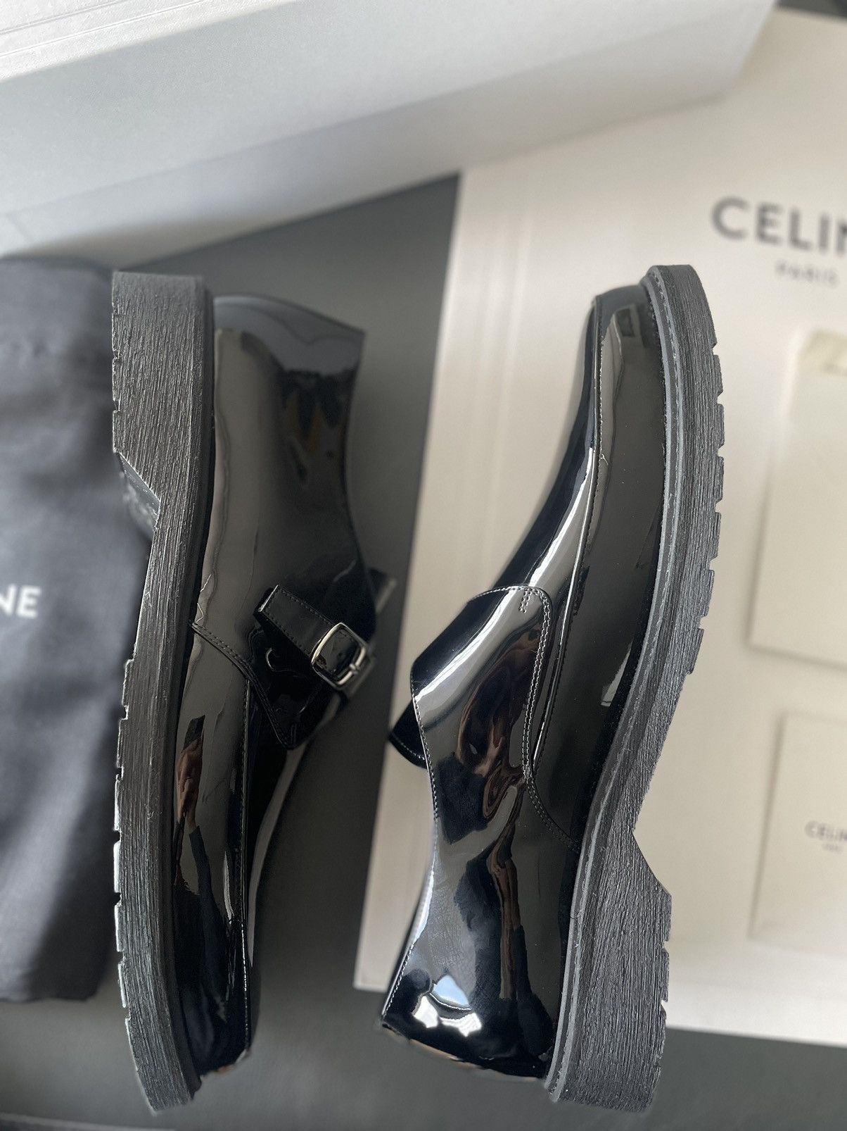 Celine × Hedi Slimane Rare Brand New Hedi Super Runway Creeper Leather Loafer Size US 11.5 / EU 44-45 - 16 Thumbnail