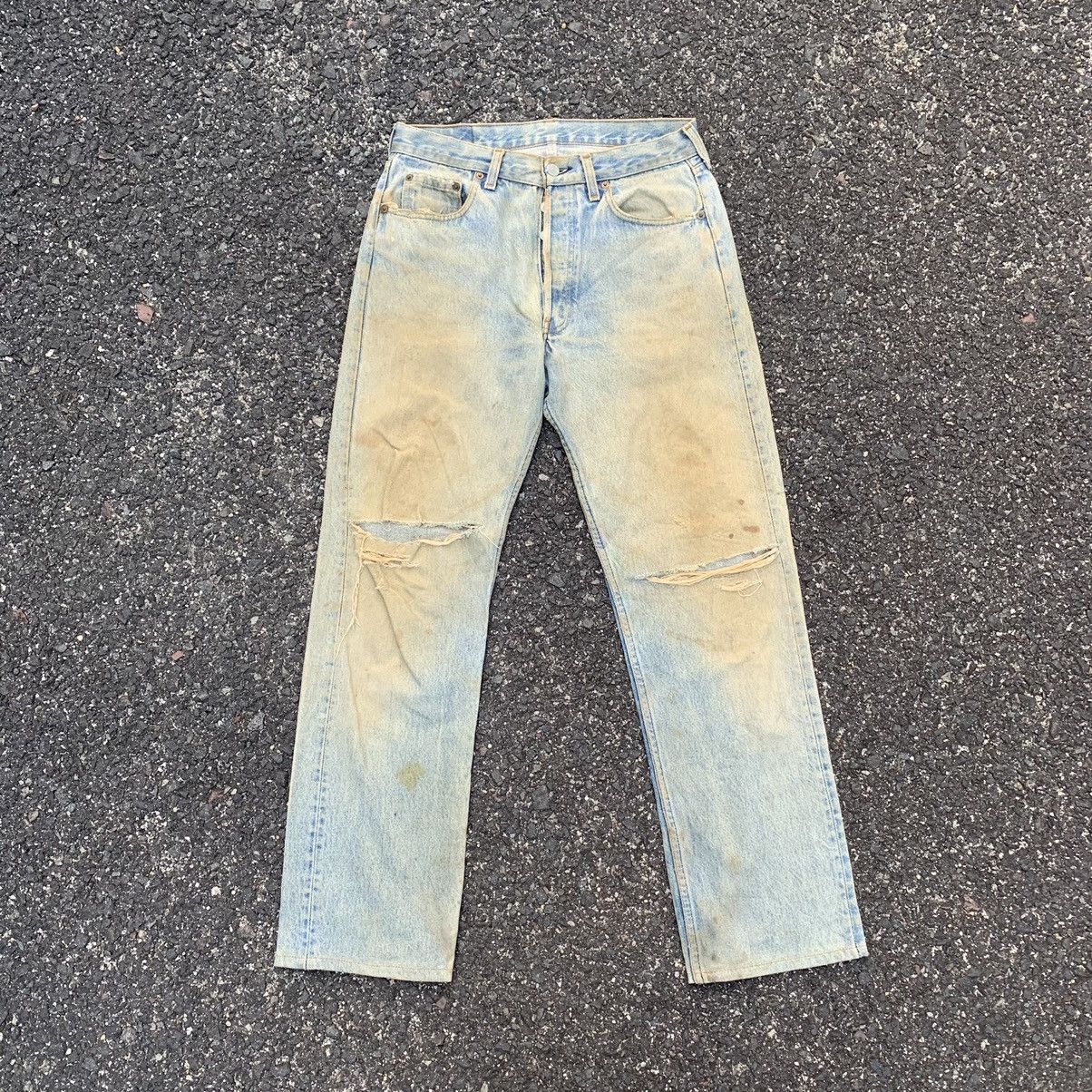 image of Levis x Levis Vintage Clothing Steals Vintage Levi’S Rusty Dirty Distressed Denim Pants in Blue (Si