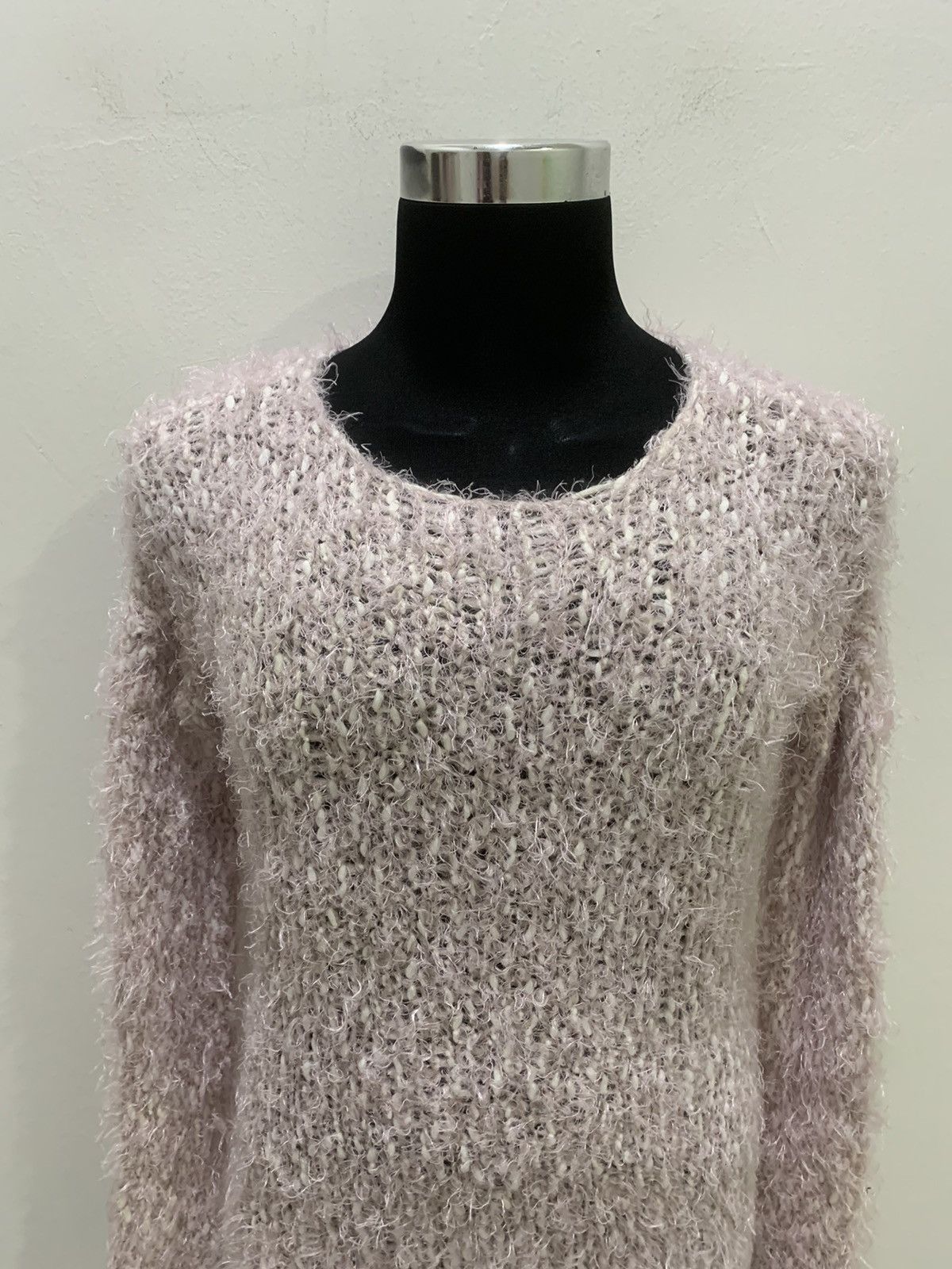 Japanese Brand DIAPASON Soft Shaggy Mohair Crochet Cable Knitwear Sweater Size M / US 6-8 / IT 42-44 - 3 Thumbnail
