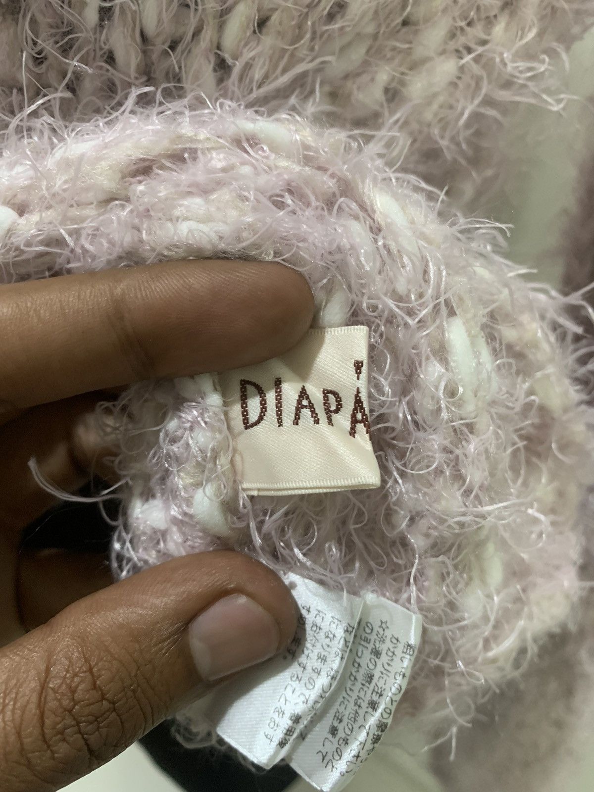 Japanese Brand DIAPASON Soft Shaggy Mohair Crochet Cable Knitwear Sweater Size M / US 6-8 / IT 42-44 - 15 Thumbnail