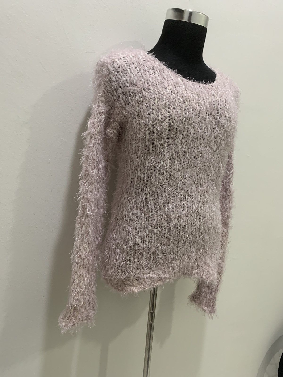 Japanese Brand DIAPASON Soft Shaggy Mohair Crochet Cable Knitwear Sweater Size M / US 6-8 / IT 42-44 - 5 Thumbnail