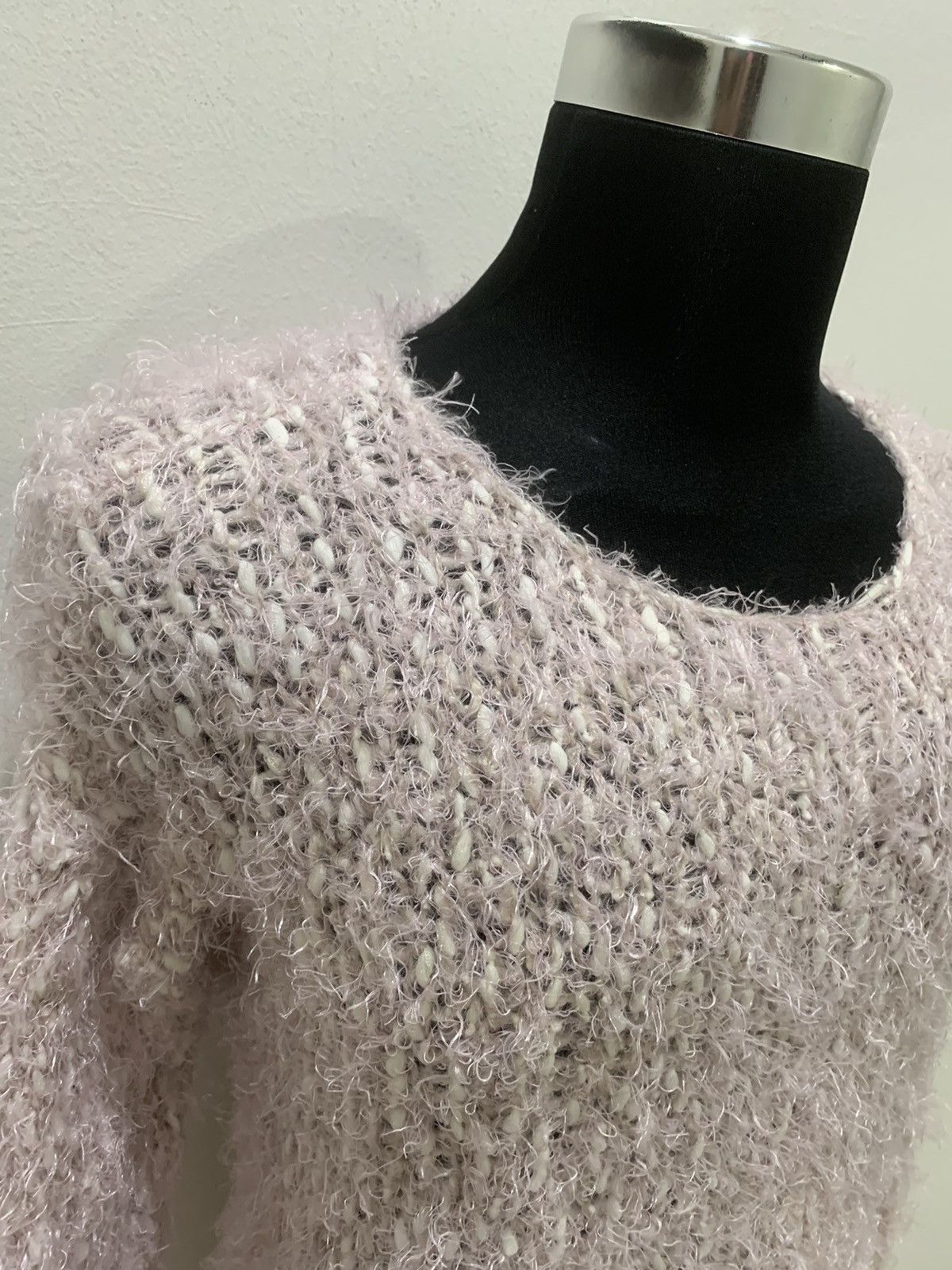 Japanese Brand DIAPASON Soft Shaggy Mohair Crochet Cable Knitwear Sweater Size M / US 6-8 / IT 42-44 - 7 Thumbnail