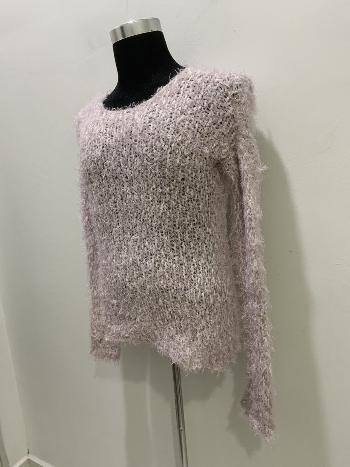 Japanese Brand DIAPASON Soft Shaggy Mohair Crochet Cable Knitwear Sweater Size M / US 6-8 / IT 42-44 - 6 Thumbnail