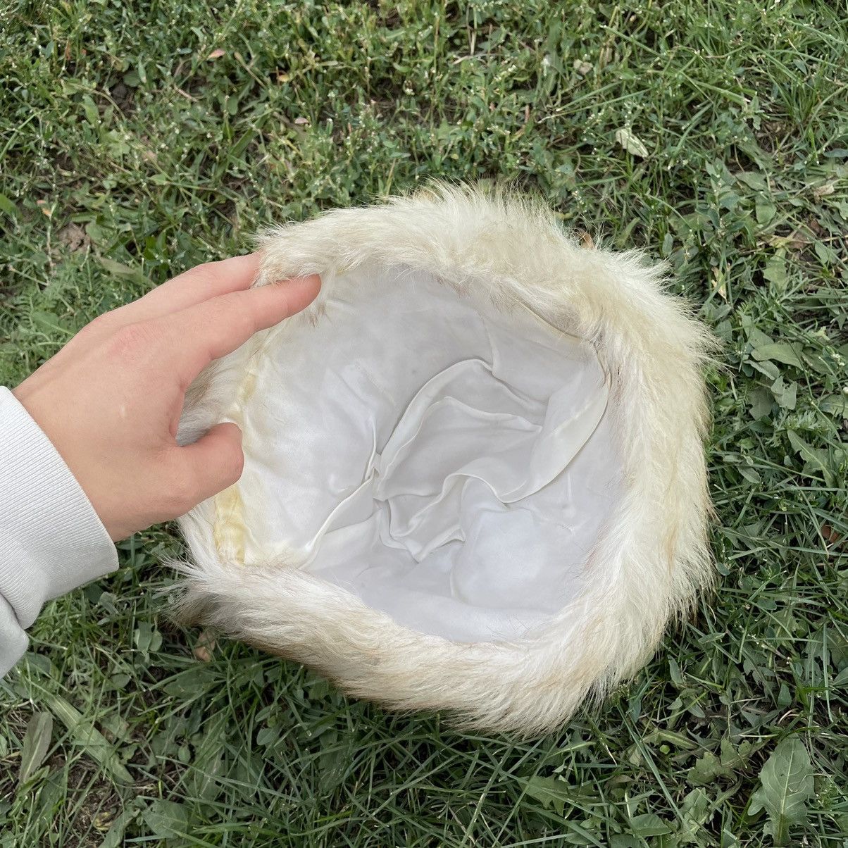 Vintage Vintage 90s Mohair Knit Beanie Cream Fuzzy Alt Opium Logo OS Size ONE SIZE - 2 Thumbnail