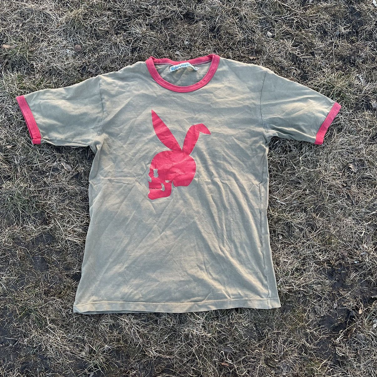 Vintage Vintage 90s Sun Faded Graphic Tee Playboy Skate Punk Slim XL Size US XL / EU 56 / 4 - 1 Thumbnail