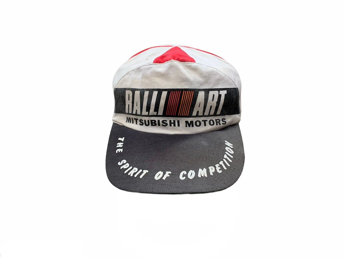 Pre-owned Gear For Sports X Racing Vintage Ralli Art Mitsubishi Motors Hat Cap In Black Red White