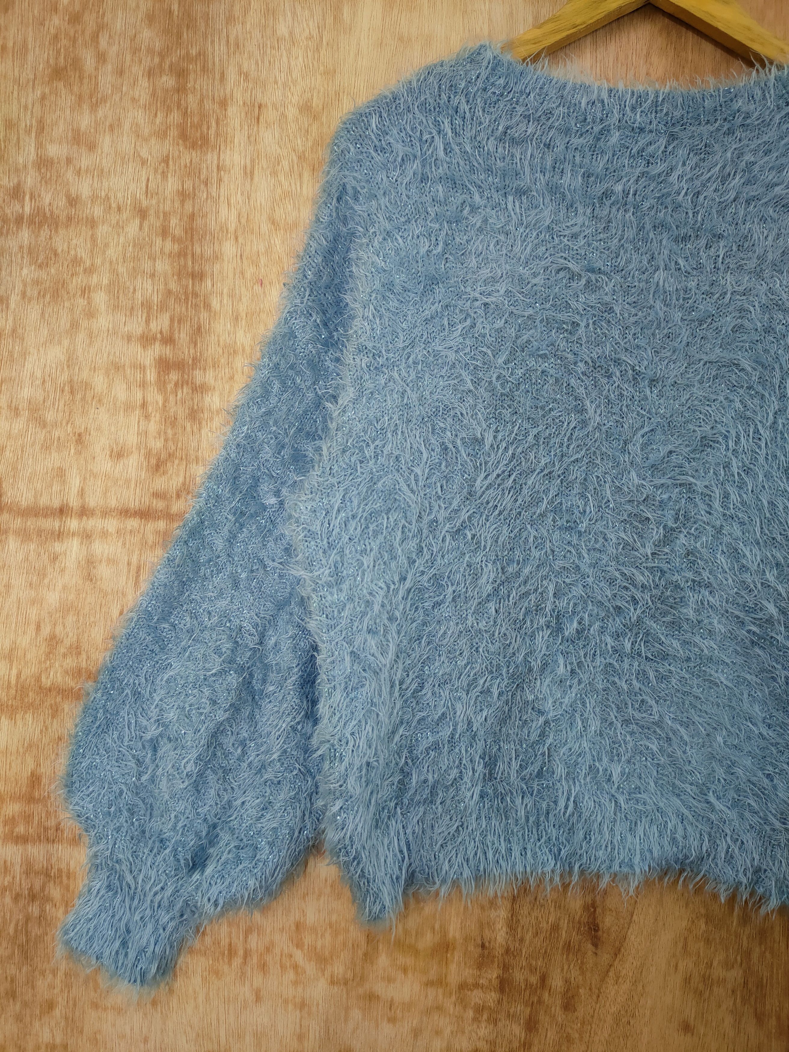 Aran Crafts DL GU mohair soft fur knitwear japan shag shaggy #46-459 Size US M / EU 48-50 / 2 - 8 Thumbnail