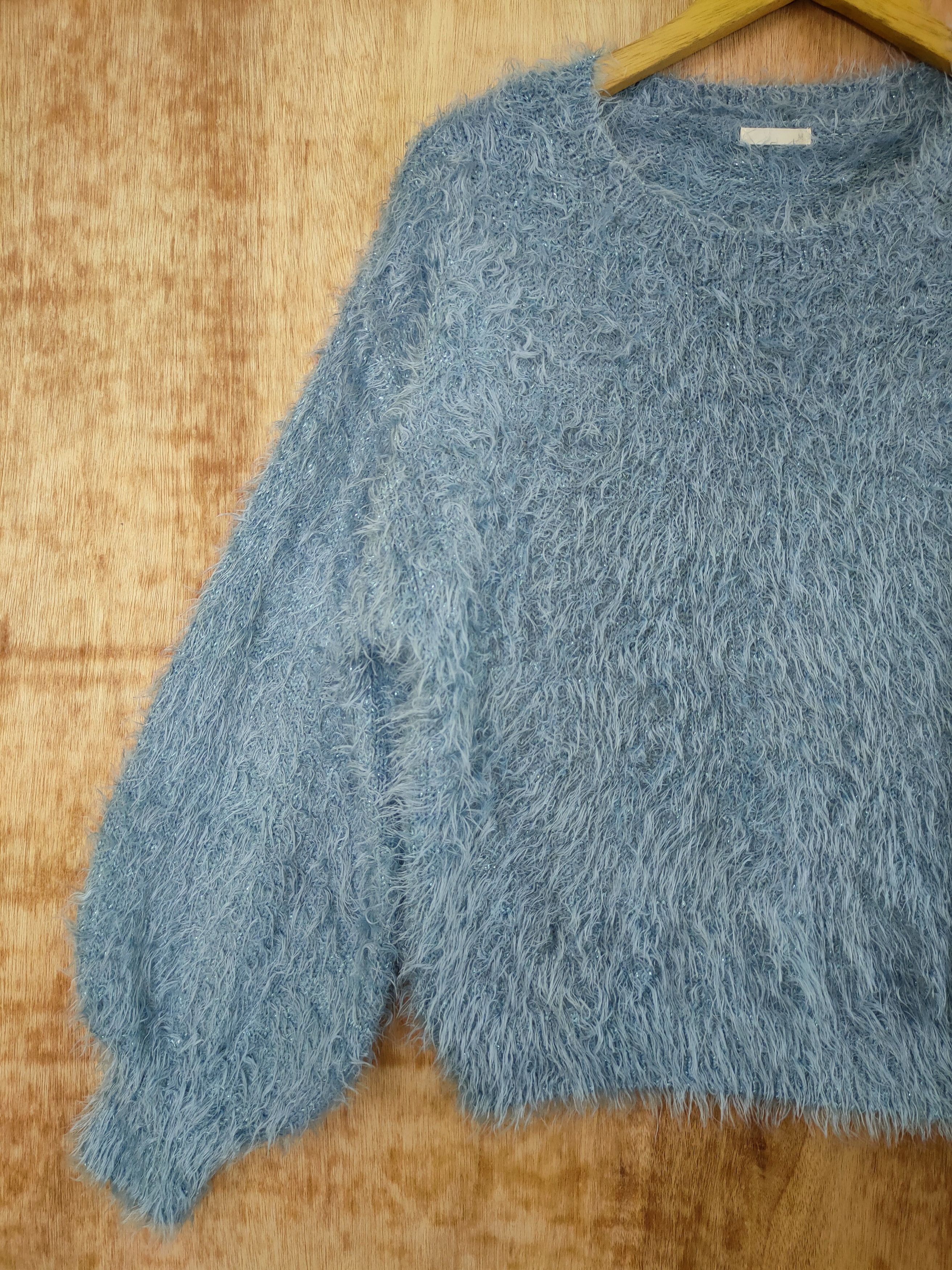 Aran Crafts DL GU mohair soft fur knitwear japan shag shaggy #46-459 Size US M / EU 48-50 / 2 - 2 Thumbnail
