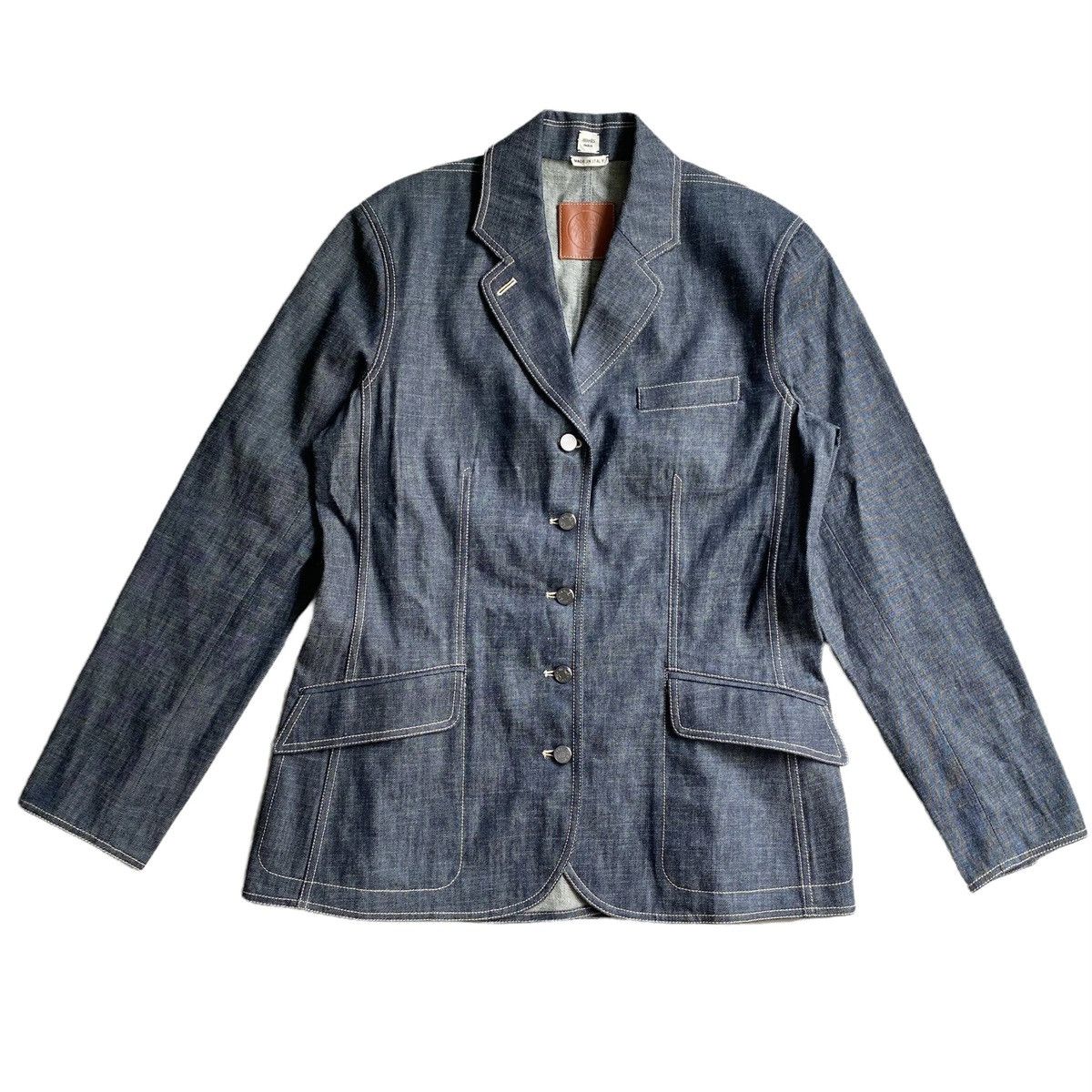 Hermes Margiela For Hermes Denim Linen Blazer Size US S / EU 44-46 / 1 - 1 Thumbnail