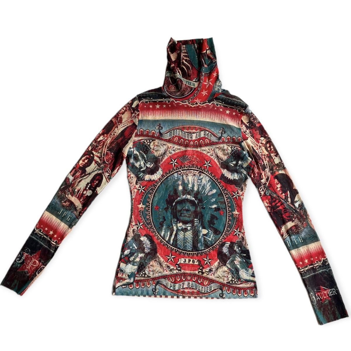Jean Paul Gaultier Vintage Gaultier Native American Turtle Neck Sheet Mesh Size US XS / EU 42 / 0 - 2 Thumbnail