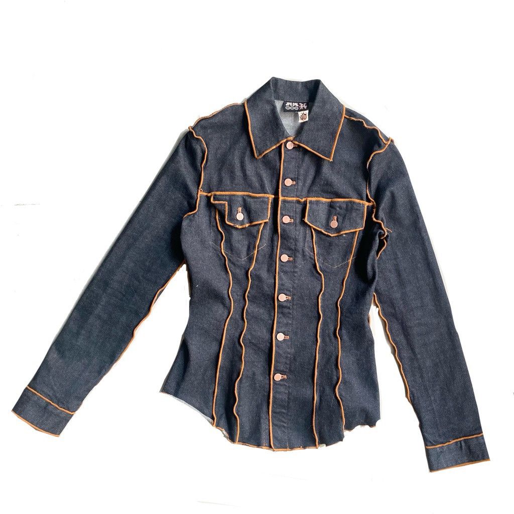 Jean Paul Gaultier JPG Stretch Denim Wasp Waist Out seam Jacket Size M / US 6-8 / IT 42-44 - 1 Thumbnail
