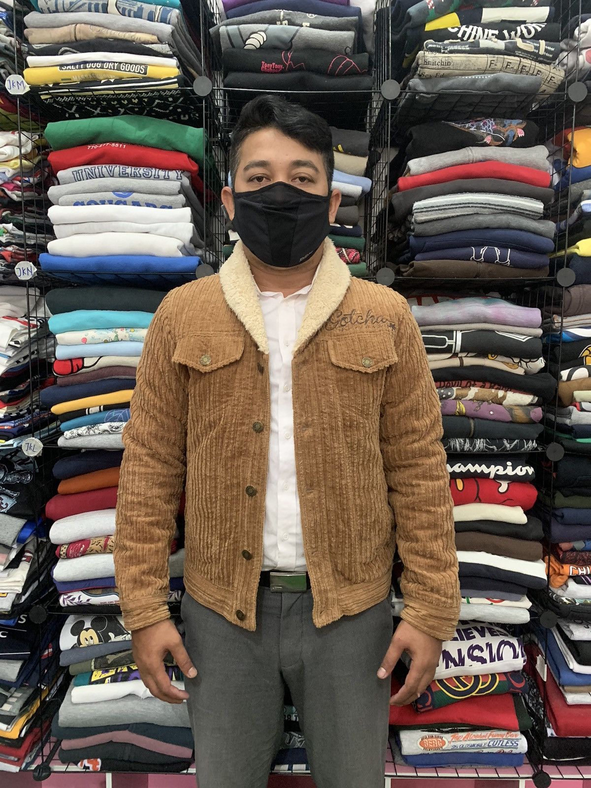 image of Gotcha Corduroy Jacket in Brown, Men's (Size Medium)