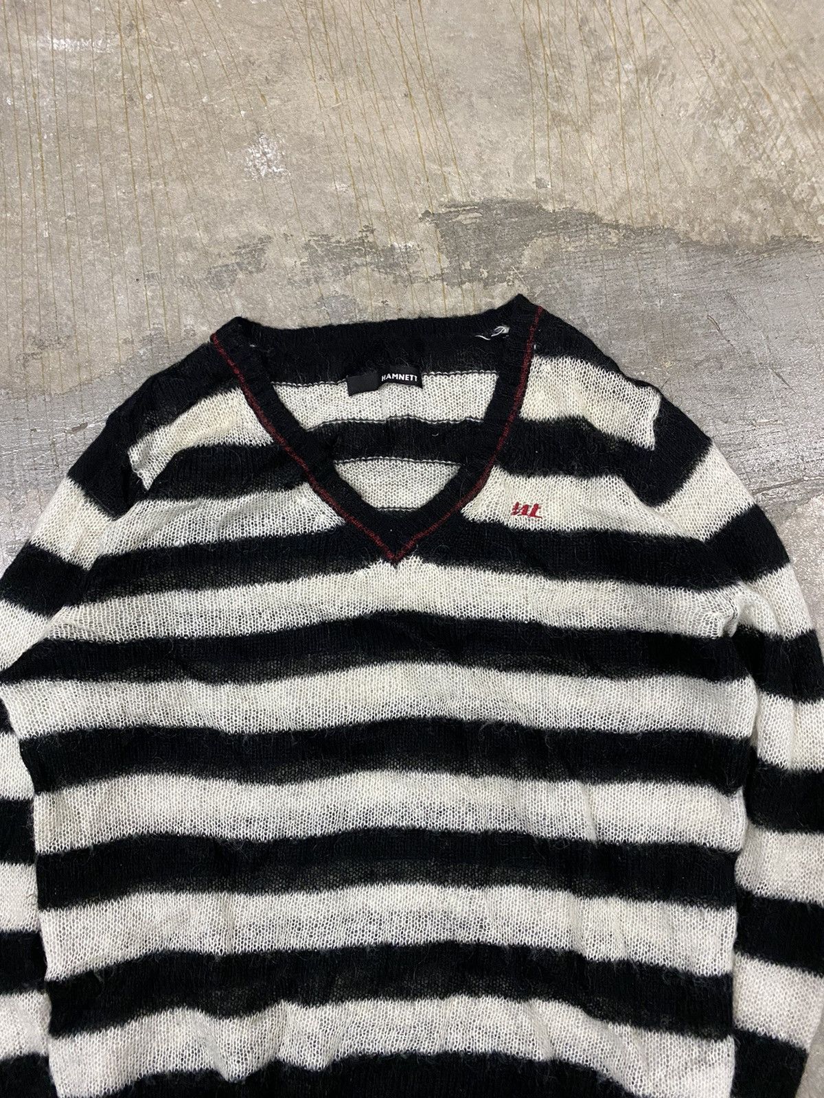 Katharine Hamnett London Mohair mesh striped Knitwear Size US S / EU 44-46 / 1 - 4 Thumbnail
