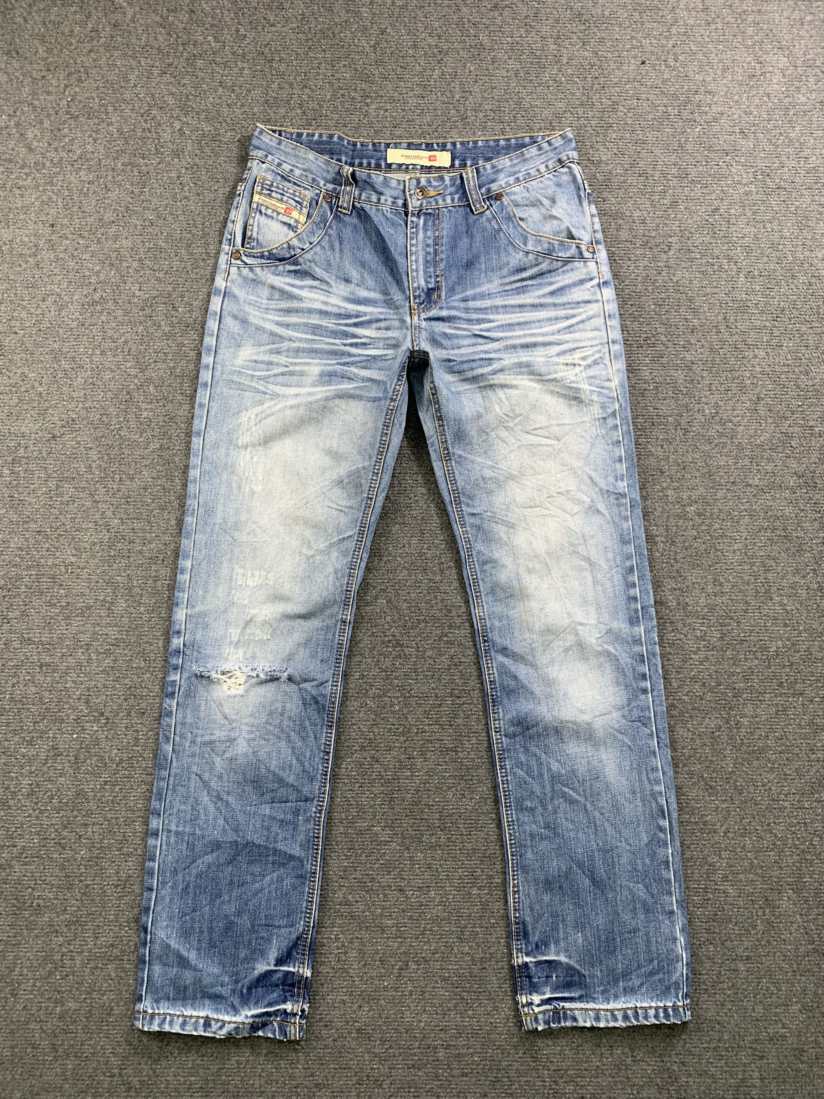image of Diesel Industry Faded Blue Jeans in Blue Denim, Men's (Size 32)