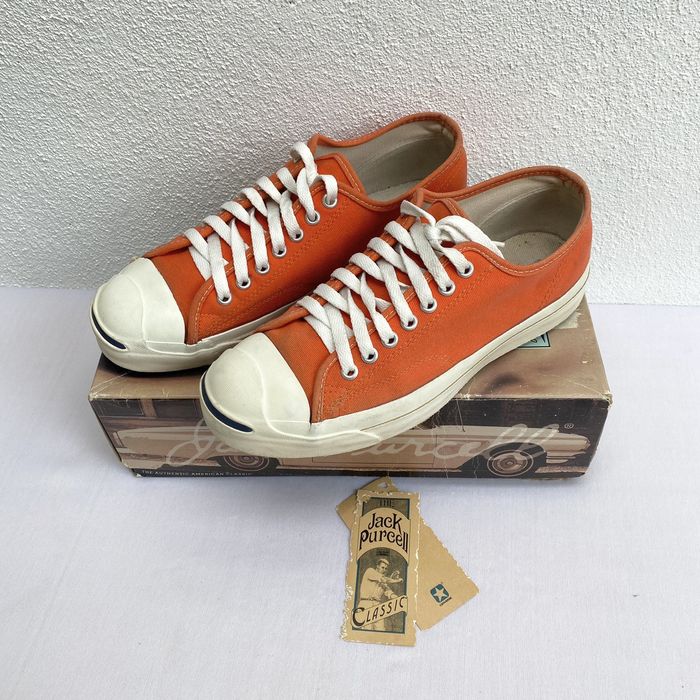 Vintage RARE!! Vintage JACK PURCELL CONVERSE Low-Cut Orange USA