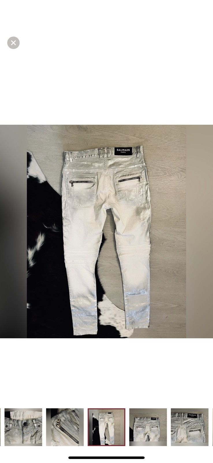 Pierre Balmain Platinum Balmain Biker Pants Size US 29 - 5 Thumbnail