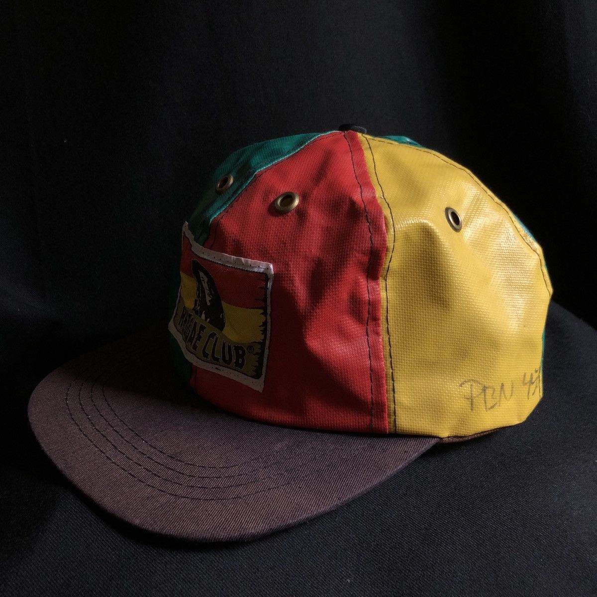 Bob Marley × Vintage Rare! Bob Marley Reggea Club Rasta PVC Recycle Trucker Cap Size ONE SIZE - 5 Thumbnail