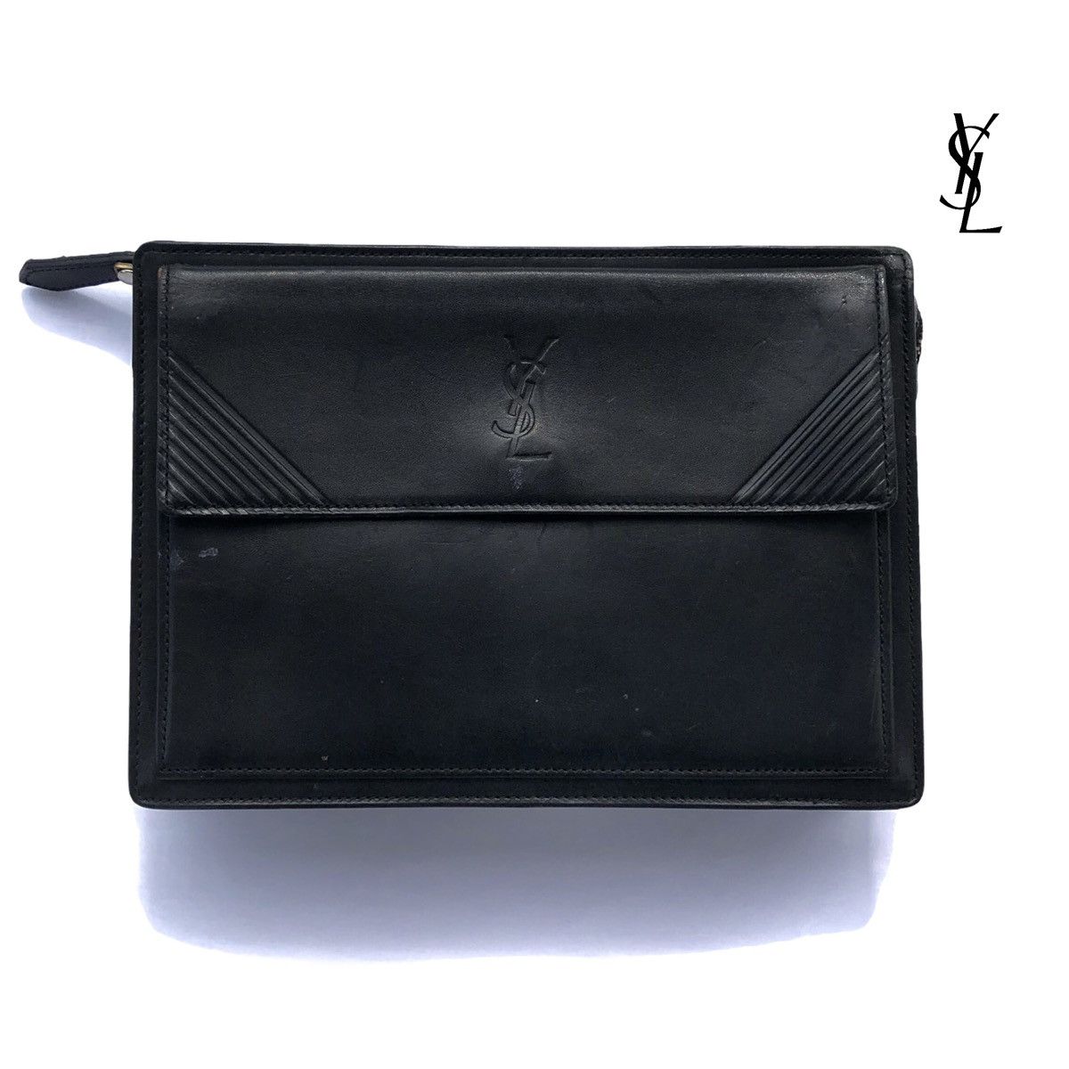 Vintage Yves Saint Laurent Leather Clutch Bag