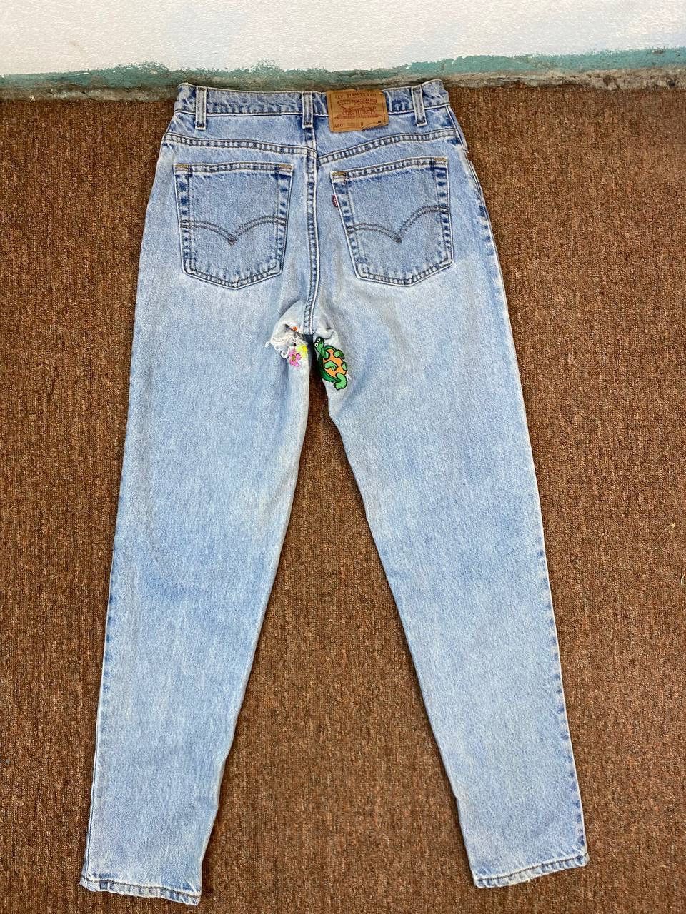 image of Vintage Levis 550 Denim Jeans Light Wash Blue Reworked, Men's (Size 31)