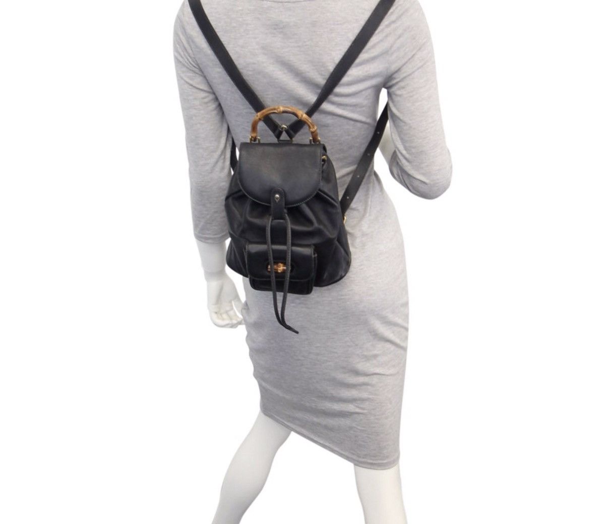 Gucci ❌Last Drop❌Vintage Gucci Bamboo Small Backpack Leather Size ONE SIZE - 2 Thumbnail