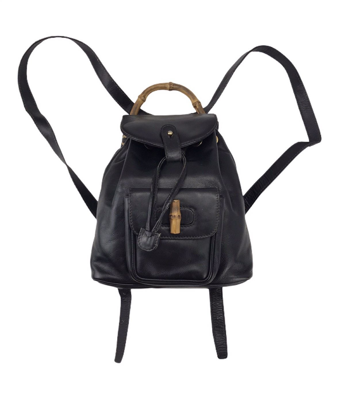 Gucci ❌Last Drop❌Vintage Gucci Bamboo Small Backpack Leather Size ONE SIZE - 3 Thumbnail