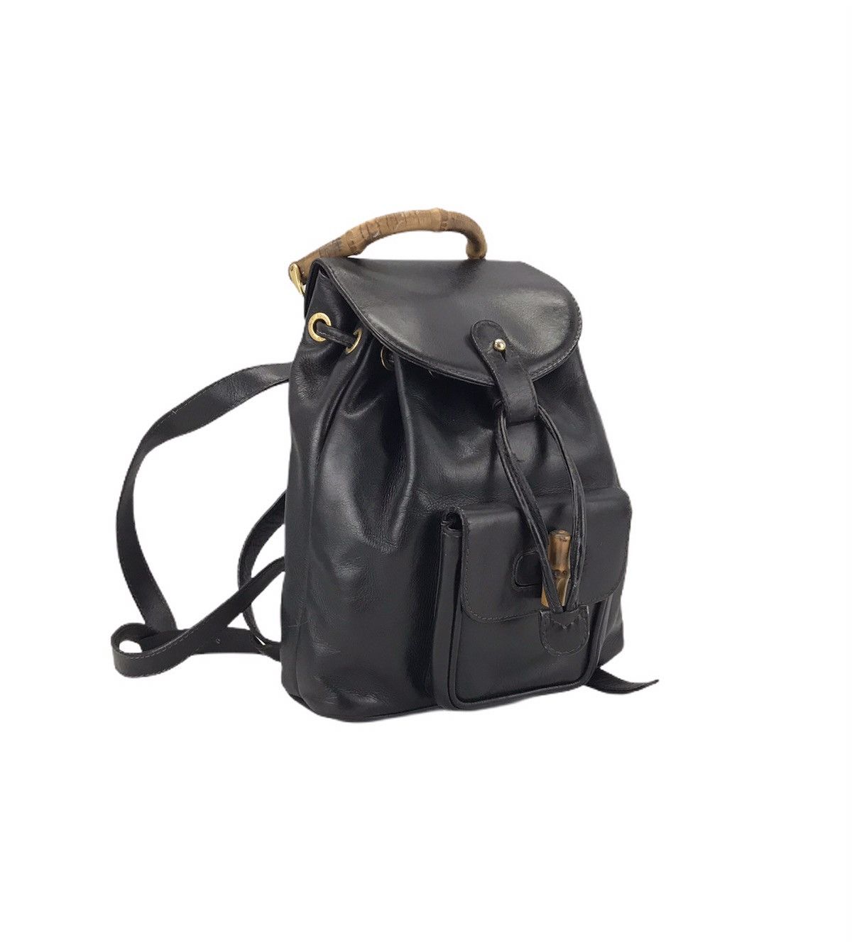 Gucci ❌Last Drop❌Vintage Gucci Bamboo Small Backpack Leather Size ONE SIZE - 1 Thumbnail