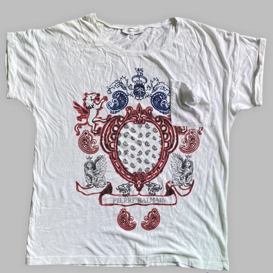 Balmain × Pierre Balmain Pierre Balmain Oversize Distressed T Shirt Size US M / EU 48-50 / 2 - 1 Thumbnail