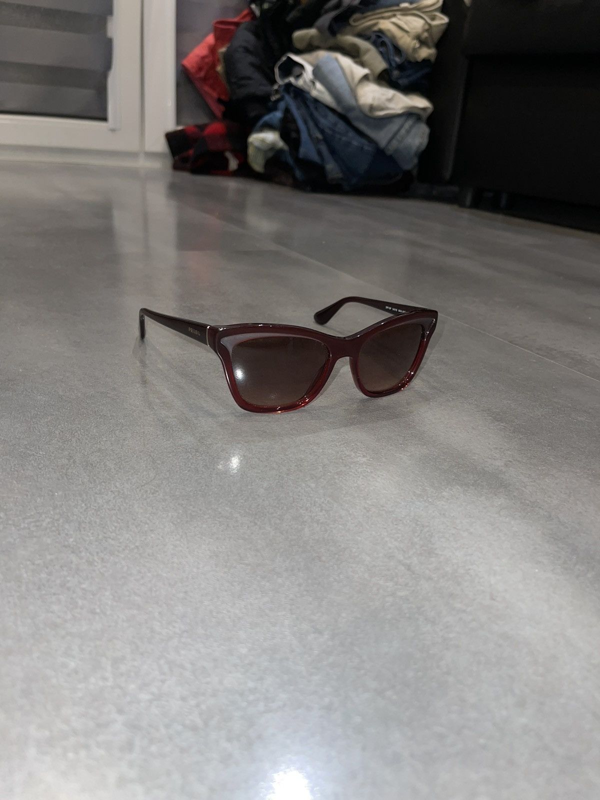 Prada Prada SPR16P MAX-0A5 Dark Red Sunglasses Size ONE SIZE - 3 Thumbnail