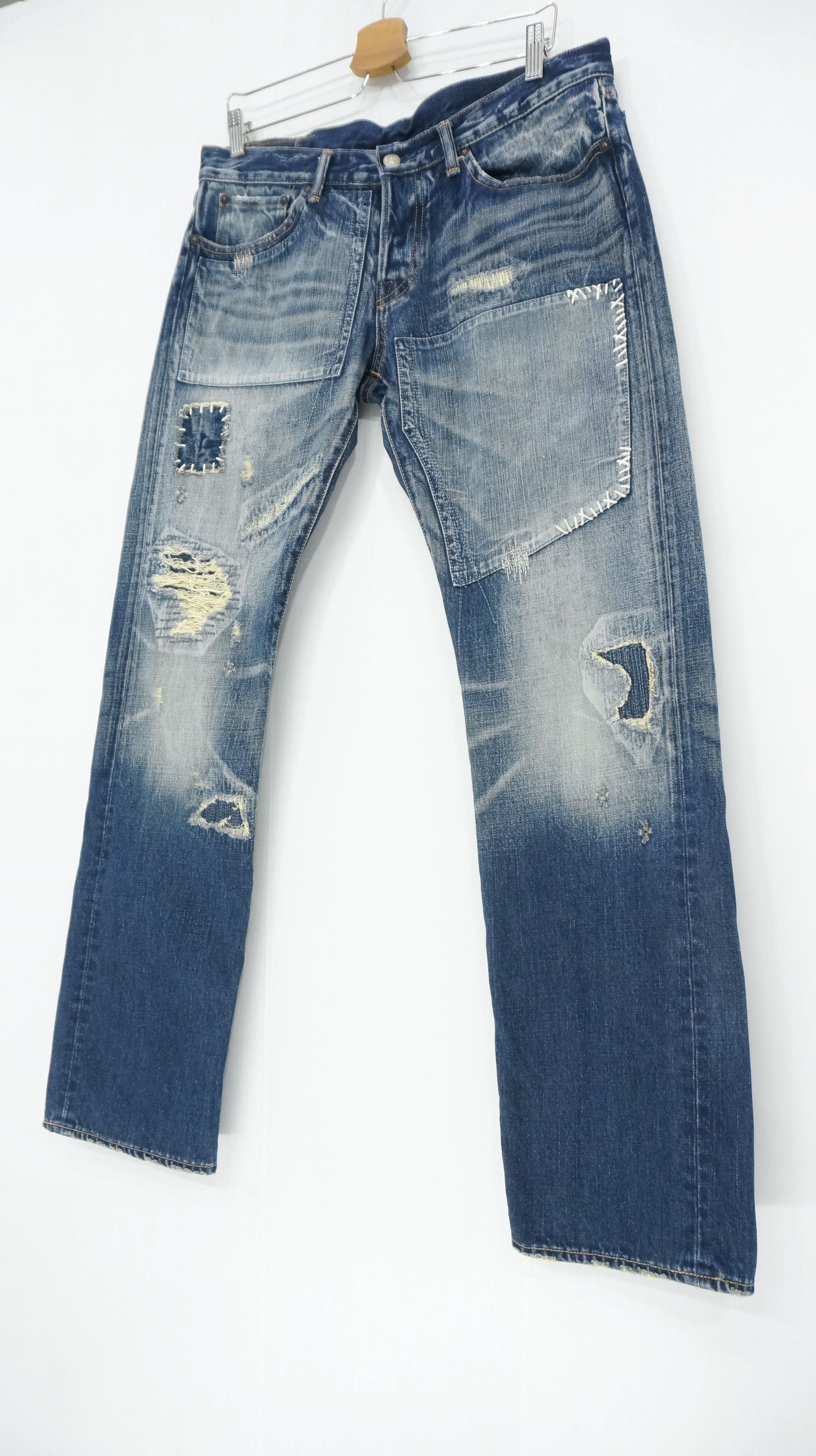 Eternal Dope Vintage ETERNAL Japan Sashiko Patchwork Denim Jeans Size US 34 / EU 50 - 3 Thumbnail