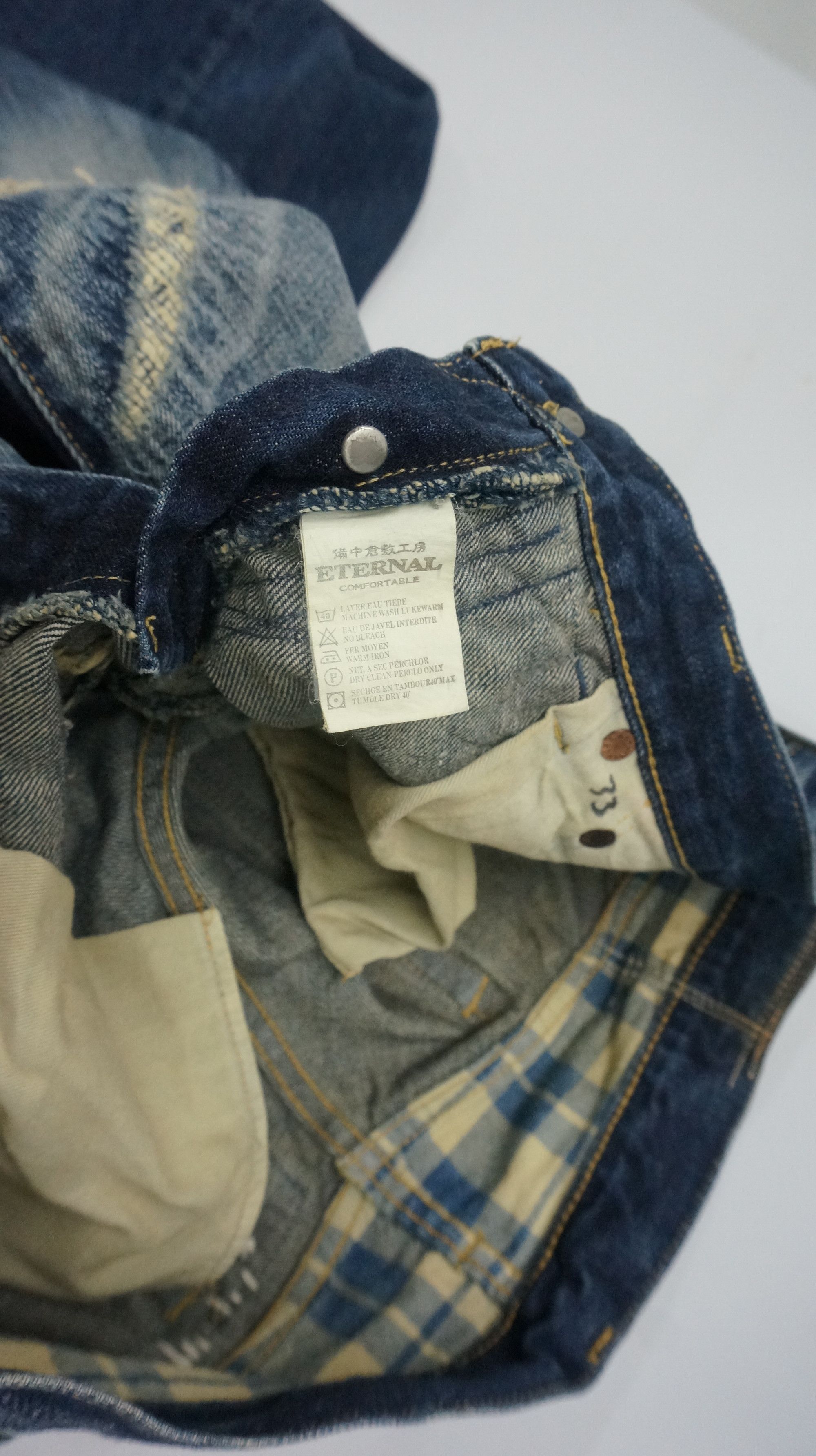 Eternal Dope Vintage ETERNAL Japan Sashiko Patchwork Denim Jeans Size US 34 / EU 50 - 16 Thumbnail